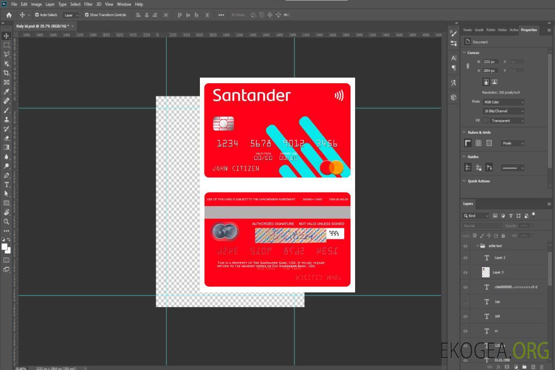 Mastercard de la banque Santander aux États-Unis template Mastercard de la banque Santander aux États-Unis template
